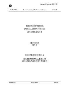 GE新比隆透平压缩机安装中文手册WEPP Installation Manual - Section 7 Decommissioning and environmental impact - Rev 1