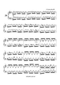 车尔尼299钢琴快速练习曲Op.299 No.20