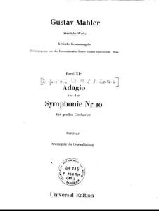 马勒第十的总谱来了（第一乐章）Mahler Symphony No.1