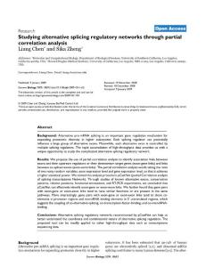 【miRNA 研究】Studying alternative splicing regulatory networks through partial correlation analysis