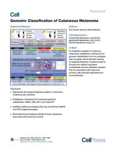 [PDF] Genomic Classiﬁcation of Cutaneous Melanoma