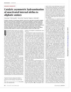 [PDF] Catalytic asymmetric hydroamination of unactivated internal olefins to aliphatic amines