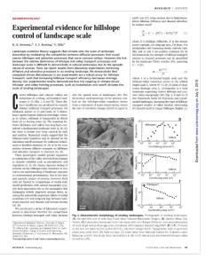 [PDF] Experimental evidence for hillslope control of landscape scale