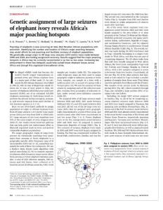 [PDF] Genetic assignment of large seizures of elephant ivory reveals Africa’s major poaching hotspots