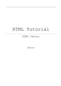 HTML - Lesson 07 - HTML Tables