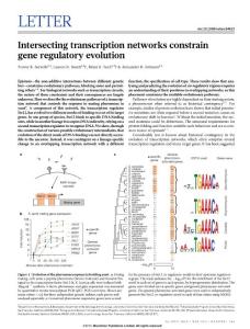 Intersecting transcription networks constrain gene regulatory evolution