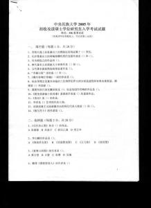 中央民族大学 336美术史论2005 考研专业课真题