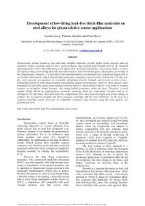 Development of low-firing lead-free thick-film materials on steel alloys for piezoresistive sensor applications