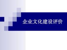 企业文化建设评价