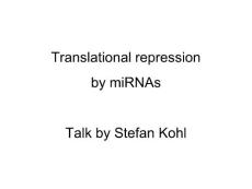 Translational repression by miRNAs