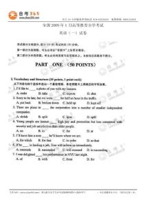 全国2009年1月高等教育自学考试 英语（二）试题