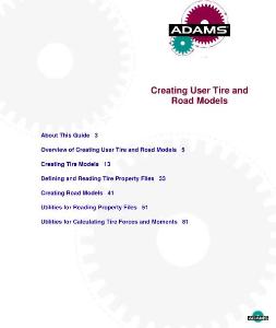 Creating User Tire and Road Models