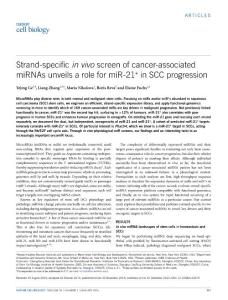 ncb3275-Strand-specific in vivo screen of cancer-associated miRNAs unveils a role for miR-21∗ in SCC progression