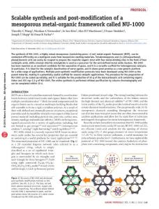 nprot.2016.001-Scalable synthesis and post-modification of a mesoporous metal-organic framework called NU-1000