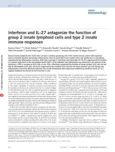 ni.3309-Interferon and IL-27 antagonize the function of group 2 innate lymphoid cells and type 2 innate immune responses