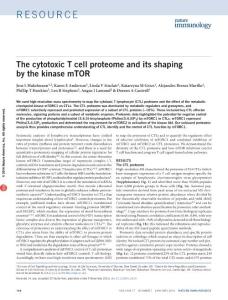 ni.3314-The cytotoxic T cell proteome and its shaping by the kinase mTOR