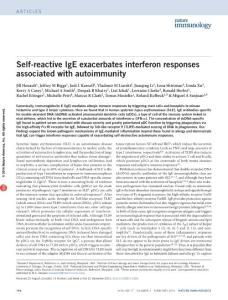 ni.3326-Self-reactive IgE exacerbates interferon responses associated with autoimmunity