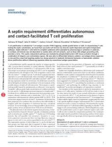 ni.3330-A septin requirement differentiates autonomous and contact-facilitated T cell proliferation