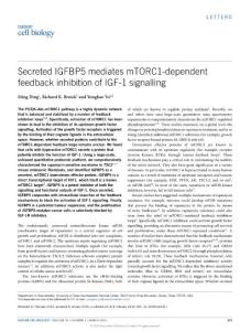 ncb3311-Secreted IGFBP5 mediates mTORC1-dependent feedback inhibition of IGF-1 signalling