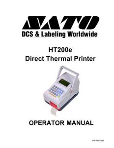 HT200e Operator Manual