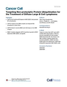 Cancer Cell-2016-Targeting Non-proteolytic Protein Ubiquitination for the Treatment of Diffuse Large B Cell Lymphoma