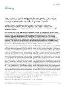 ncb3340-Macrophage-secreted granulin supports pancreatic cancer metastasis by inducing liver fibrosis