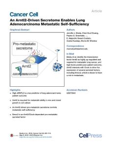 Cancer Cell-2016-An Arntl2-Driven Secretome Enables Lung Adenocarcinoma Metastatic Self-Sufficiency
