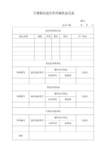 生物制品进出库冷链状态记录