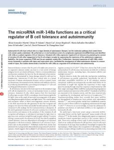 ni.3385-The microRNA miR-148a functions as a critical regulator of B cell tolerance and autoimmunity