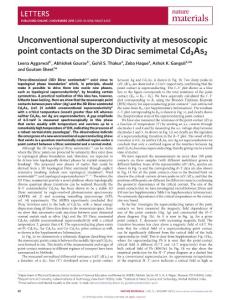 nmat4455-Unconventional superconductivity at mesoscopic point contacts on the 3D Dirac semimetal Cd3As2