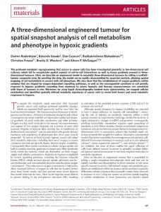 nmat4482-A three-dimensional engineered tumour for spatial snapshot analysis of cell metabolism and phenotype in hypoxic gradients