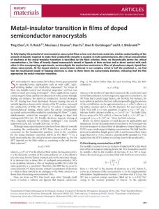 nmat4486-Metal–insulator transition in films of doped semiconductor nanocrystals