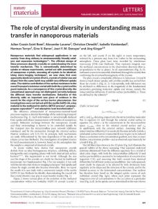 nmat4510-The role of crystal diversity in understanding mass transfer in nanoporous materials