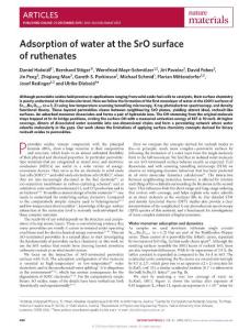 nmat4512-Adsorption of water at the SrO surface of ruthenates