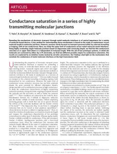 nmat4552-Conductance saturation in a series of highly transmitting molecular junctions