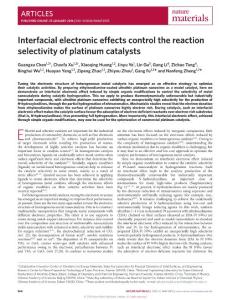nmat4555-Interfacial electronic effects control the reaction selectivity of platinum catalysts