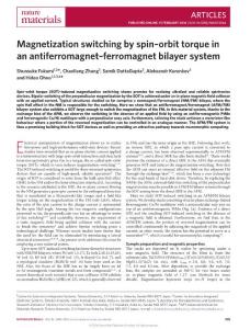 nmat4566-Magnetization switching by spin–orbit torque in an antiferromagnet–ferromagnet bilayer system