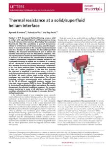 nmat4574-Thermal resistance at a solid superfluid helium interface