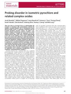 nmat4581-Probing disorder in isometric pyrochlore and related complex oxides
