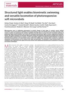 nmat4569-Structured light enables biomimetic swimming and versatile locomotion of photoresponsive soft microrobots
