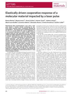 nmat4606-Elastically driven cooperative response of a molecular material impacted by a laser pulse