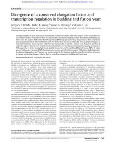 Genome Res.-2016-Booth-799-811-Divergence of a conserved elongation factor and transcription regulation in budding and fission yeast