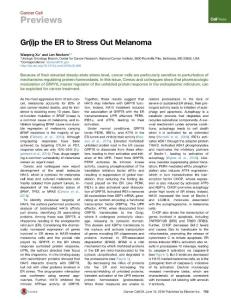 Cancer Cell-2016-Gr(i)p the ER to Stress Out Melanoma