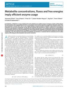 nchembio.2077-Metabolite concentrations, fluxes and free energies imply efficient enzyme usage