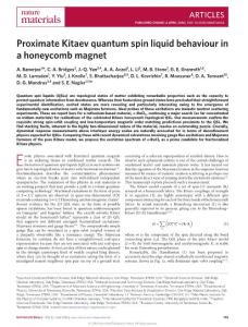 nmat4604-Proximate Kitaev quantum spin liquid behaviour in a honeycomb magnet