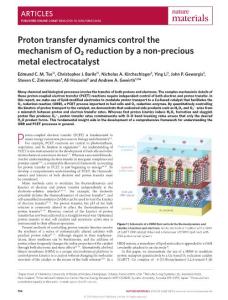 nmat4636-Proton transfer dynamics control the mechanism of O2 reduction by a non-precious metal electrocatalyst