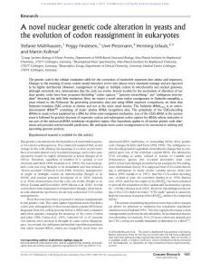 Genome Res.-2016-M黨lhausen-945-55-A novel nuclear genetic code alteration in yeasts and the evolution of codon reassignment in eukaryotes