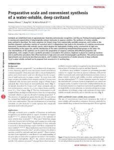 nprot.2016.078-Preparative scale and convenient synthesis of a water-soluble, deep cavitand