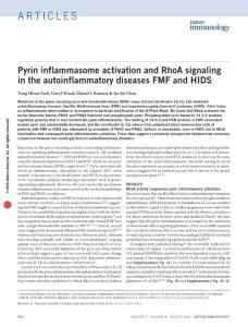 ni.3457-Pyrin inflammasome activation and RhoA signaling in the autoinflammatory diseases FMF and HIDS