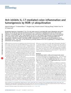 ni.3488-Itch inhibits IL-17-mediated colon inflammation and tumorigenesis by ROR-γt ubiquitination